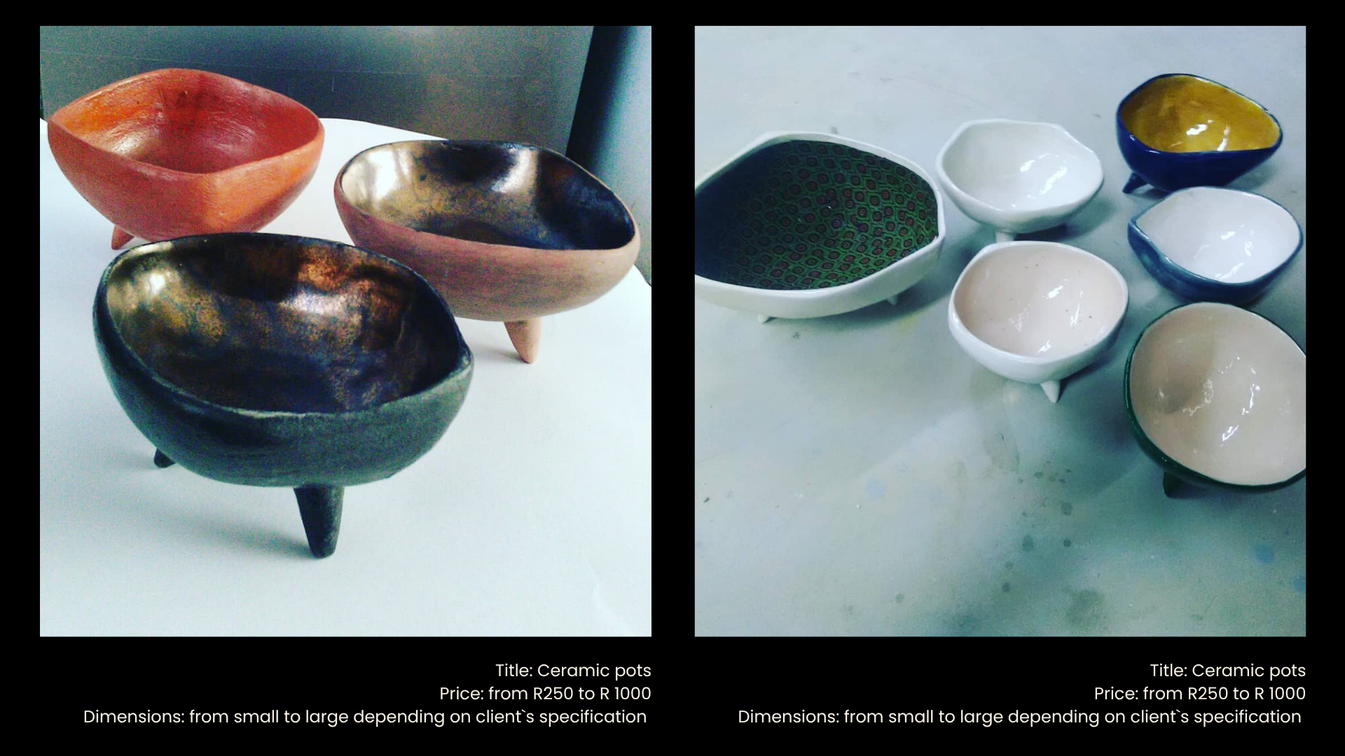 Handcrafted ceramic vessels